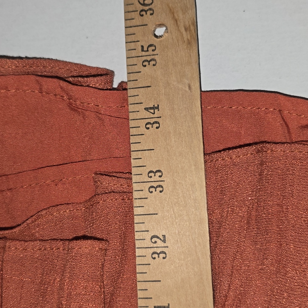 Mustard Seed Terracotta Puff Sleeves Mini Dress Cotton/Polyester Womens Size L - Picture 16 of 16